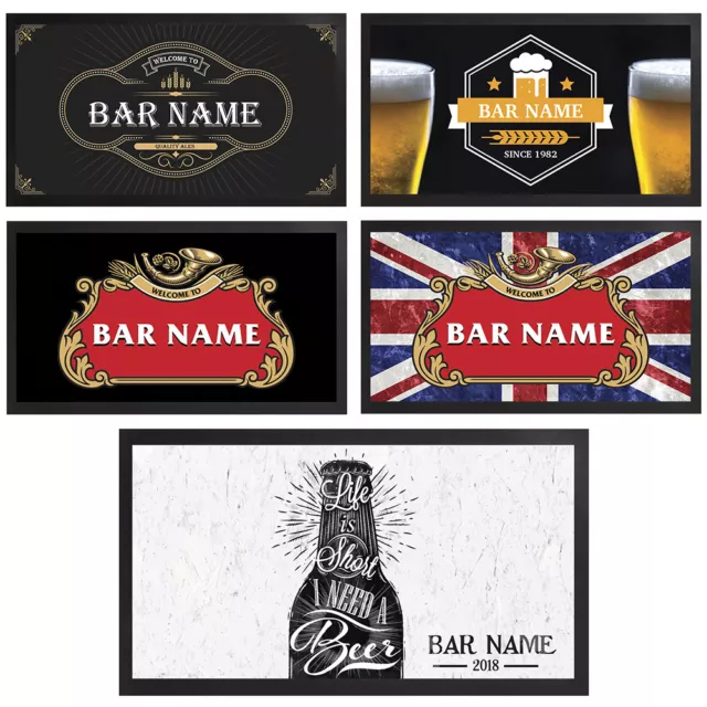 Personalised Bar Runner Novelty Bar Gifts Beer Label Pub Custom Mat Gift Idea