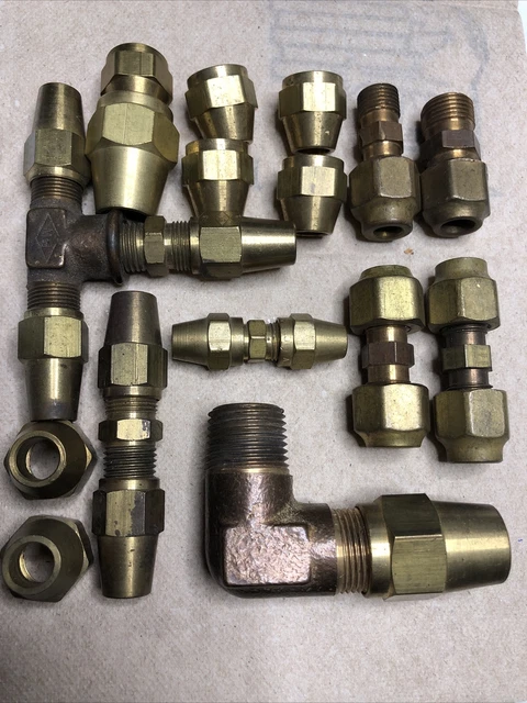 Lot of over 15 MIXED Brass Fittings