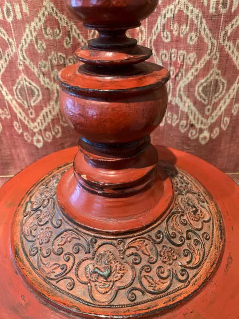 Antique lacquer Offering Elm Bowl Southeast Asia 5