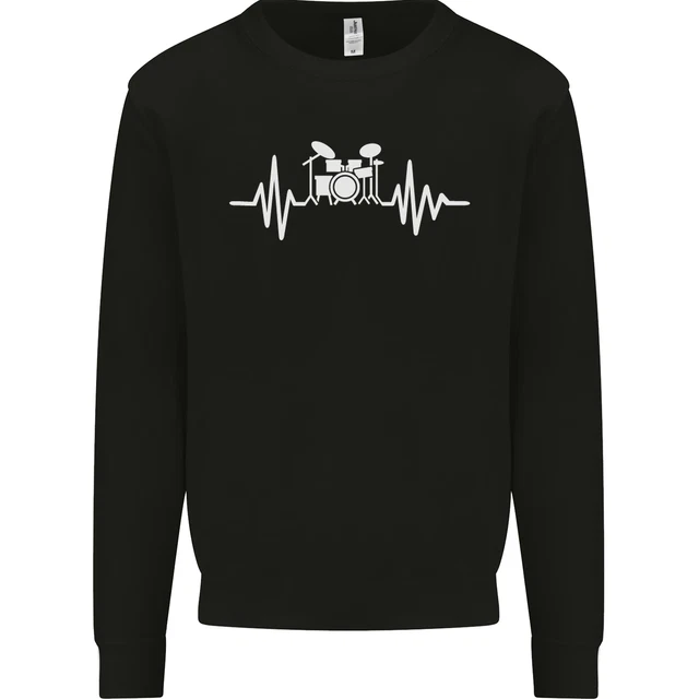 Drum Kit Pulse ECG Drum Drummer Drumming Kids Sweatshirt Jumper