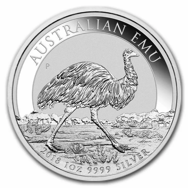 2018 Australia 1 oz Silver Emu Coin BU in capsule