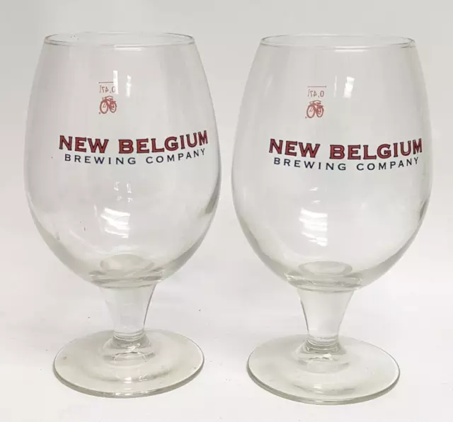 New Belgium Brewing Co. Fort Collins CO Beer Glass, 0,47L - Set of 2