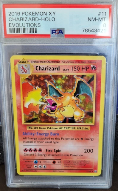 Pokemon Card : PSA 8 Near Mint - Mint Charizard 11/108 Holo XY Evolutions!!!!!