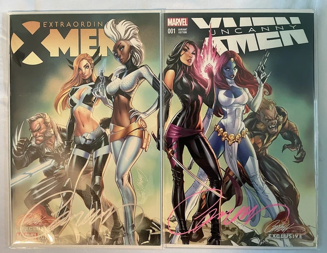 Extraordinary + Uncanny X-Men #1 2016 J. Scott Campbell Connecting Signed COA
