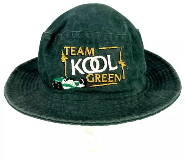 RARE Vintage Team Kool Green Indy Car Bucket Hat Paul Tracy Dario Franchitti