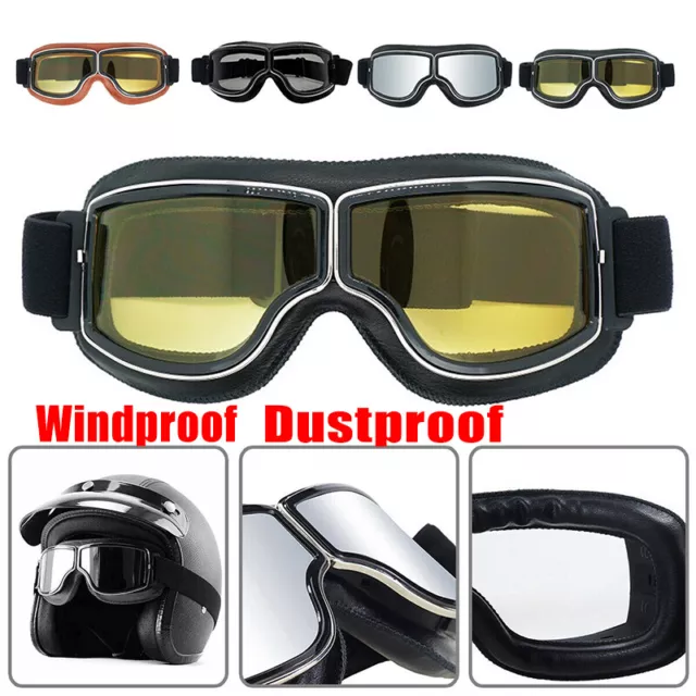 Vintage Motorcycle Windproof Goggles Retro Motorbike Glasses Bike Sports Eyewear
