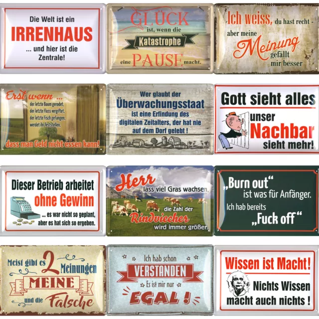 BLECHSCHILDER SCHILDER WANDSCHILD lustige Sprüche 20x30cm Geschenk Wand