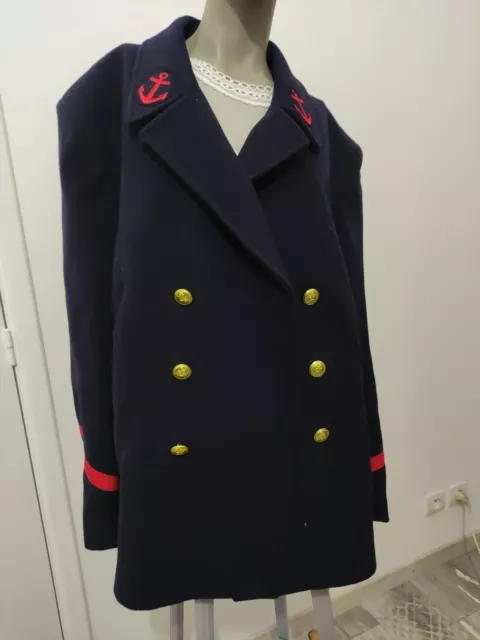 Manteau Caban T- XL/56 Armée Fr. Marine Originale Bleu Veste Hiver Vintage '70