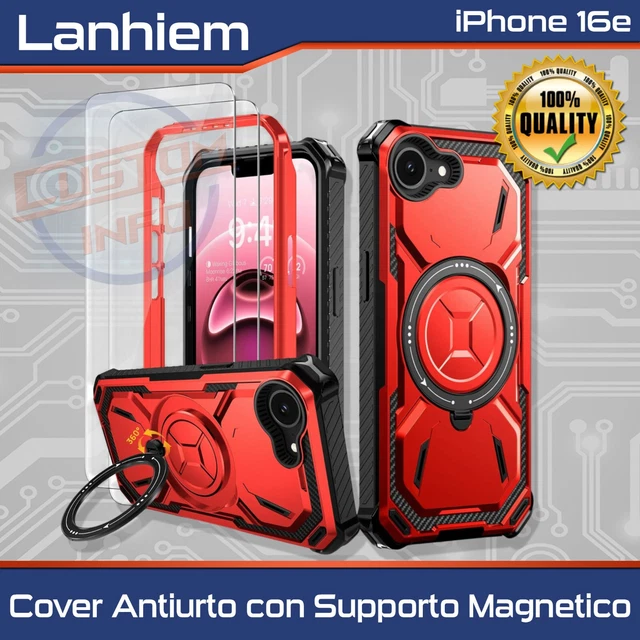 HOUSSE LANHIEM POUR iPhone 16E (2025) 14 pieds support