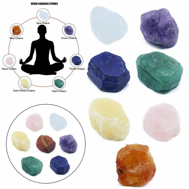 7pcs Chakra Stones Crystal Reiki Healing Energy Palm Natural Gemstone Quartz USA