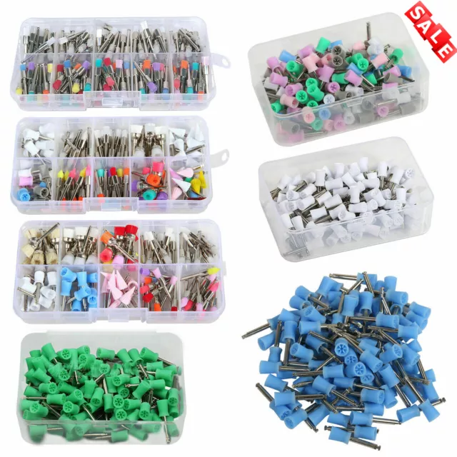 100/200pcs Dental Latch type Rubber Polishing Cups Brushes Tooth Prophy Polisher