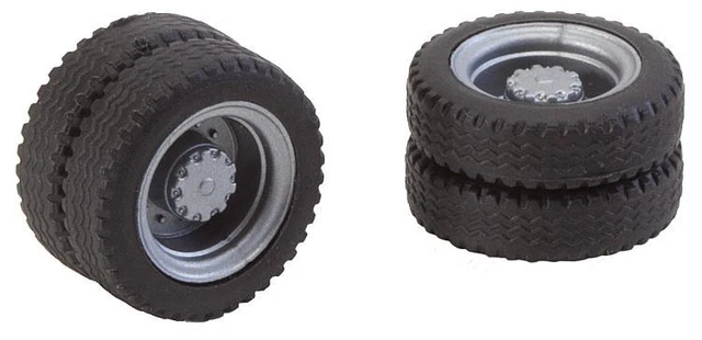 FALLER 163103 Gauge H0, Car System 2 Complete Wheels (Twin Tires) Nq-Reifen