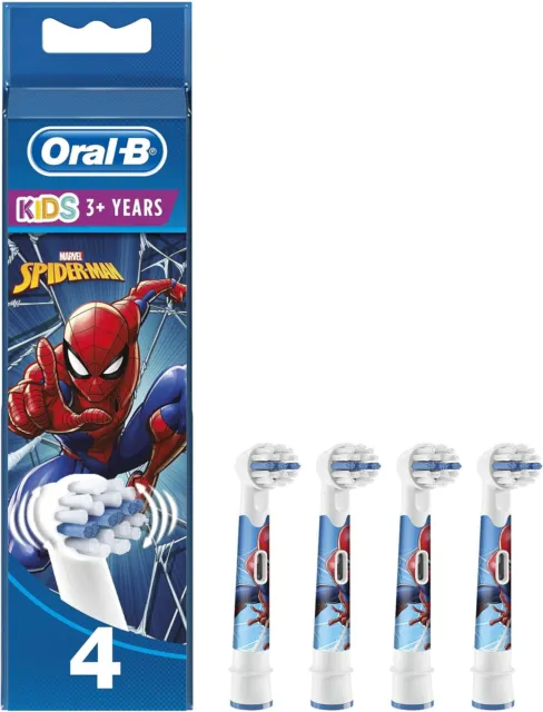 Paquete de 4 cabezales de cepillo de dientes eléctrico Oral-B Marvel Spider Man para niños mayores de 3 años
