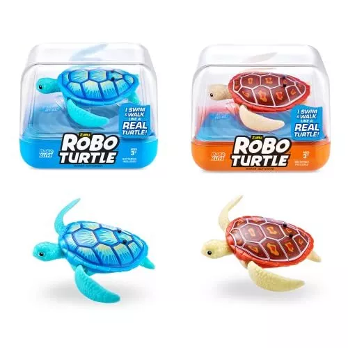 ROBO ALIVE Turtle Tortue de Natation robotique (Pack de 2, Orange et Bleu) 71100