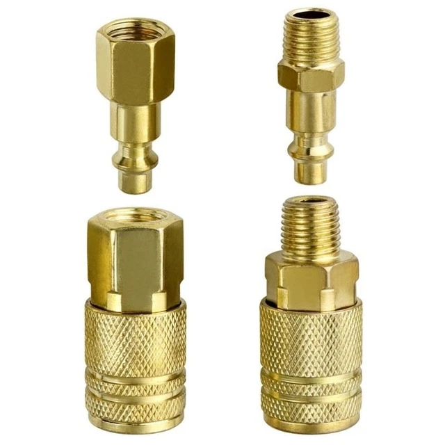 Giunto A Farfalla Con Attacchi Rapidi Per Compressori - Compatibile Tubi 6 Mm E 1/4", Filetto SAE 1/4"