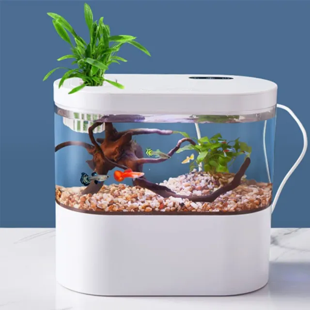 Mini Fish Tank Betta Aquarium Starter Kits Multifunctional Desktop Aquarium w...