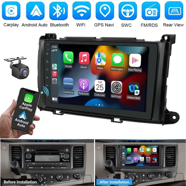 CARPLAY FOR TOYOTA Sienna 2011-2014 Android 12 Car Radio Stereo GPS Navi Wifi BT