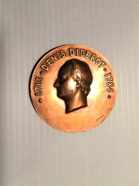 Seltene zweihundertjährige Gedenkmedaille der Geburt Denis Diderot 1913 2