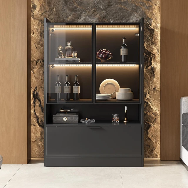 FREDEES Glas Vitrine mit LED-Beleuchtung, Eck-Vitrine mit Glastüren, 4-stöckige Sammlervitrine für Sammlerstücke/Spielzeug/Bücher, Verspiegelter Aufbewahrungsschrank, Weiß FREDEES Glas Vitrine mit LED-Beleuchtung, Eck-Vitrine mit Glastüren, 4-stöckige Sammlervitrine für Sammlerstücke/Spielzeug/Bücher, Verspiegelter Aufbewahrungsschrank, Weiß