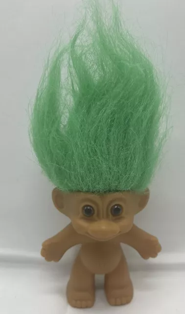 Russ Christmas 3" Troll Vintage Doll Elf Green Hair Christmas Holiday Toy