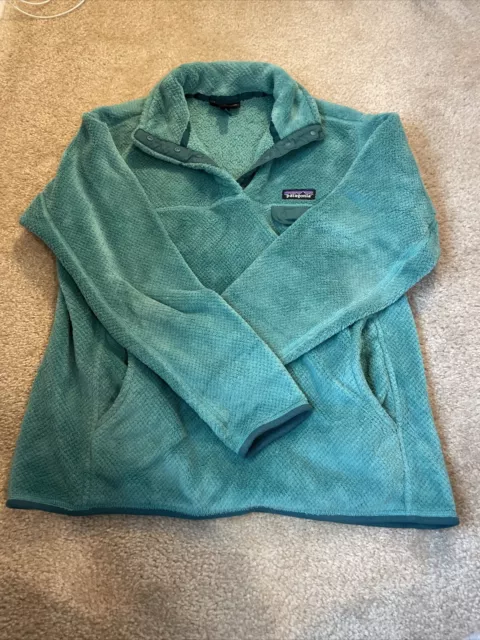 Patagonia Womens Jacket Re Tool Snap T Fleece Pullover Teal Size Large