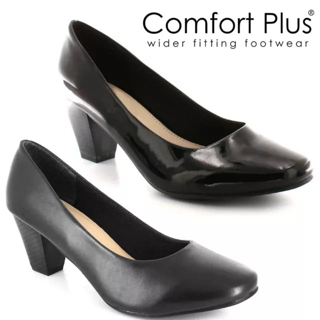 LADIES COURT SHOES WOMENS WIDE FIT SLIPON CASUAL FORMAL WORK
