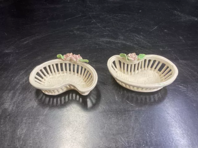 Vintage Porcelain Ring Dish or Bowl Set Made In Italy