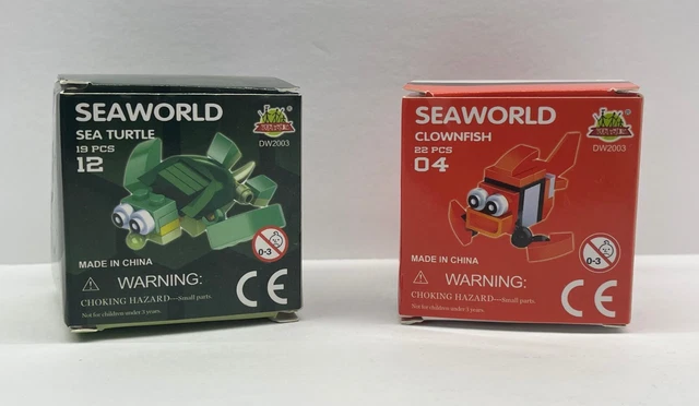 Neomoner Sea Turtle & Clownfish Building Block Party Favors (2)