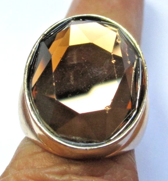 Bague Chevalière Or Femme Taille 55 - Pavée De Cristaux Façon Diamant - Superbe état