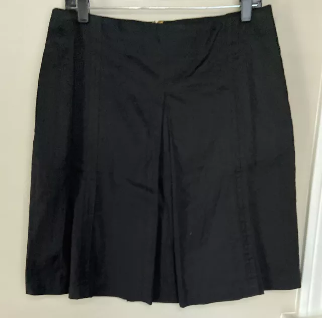 Liz Claiborne New York Sz 10 (32"W)  A-Line Black Skirt Gorgeous Pleated