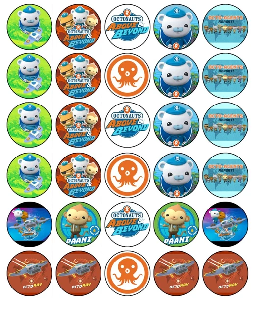 OCTONAUTS CUPCAKE TOPPERS Edible Wafer Paper Designer Cake Decorations
