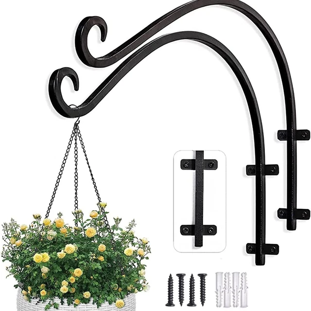 2X PLANT HANGER Bracket Heavy Duty Wall Hook Hanging Flower Pot Baskets