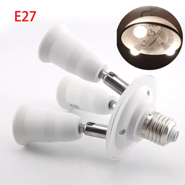 E27 Socket Splitter Base 3 in 1 Adjustable led Light Lamp Bulb Adapter Holder