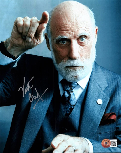Vint Cerf Signed 8X10 Photo Beckett Bas Coa Inventor Father Of The Internet 1