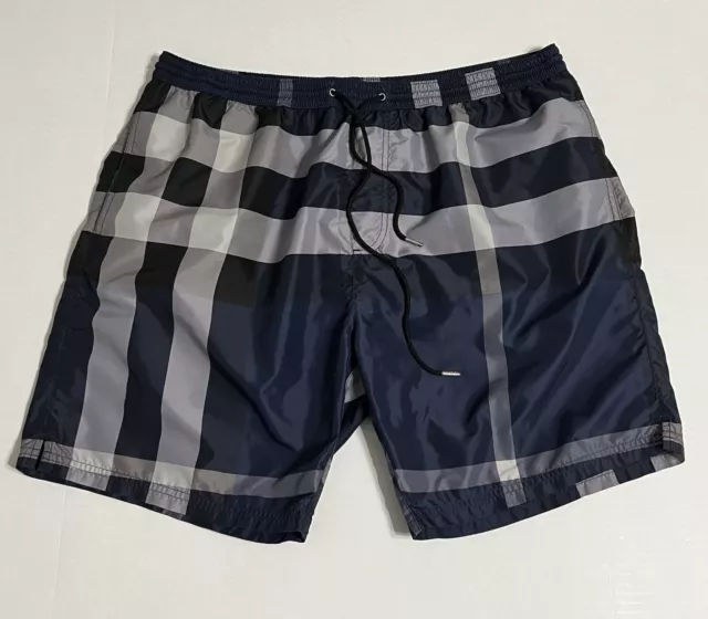 Burberry Men’s 2XL Lined Swim Trunks Blue Plaid Shorts *Read*