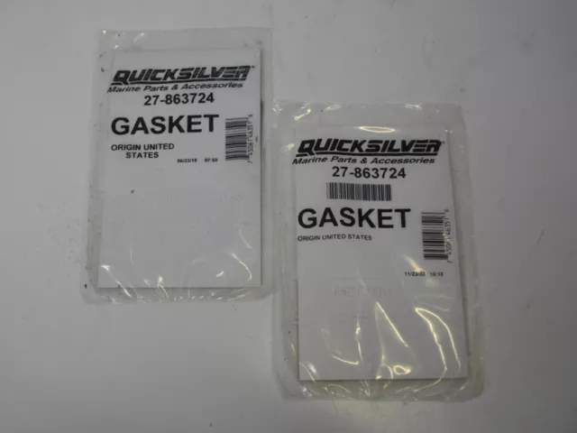 Mercury Marine Quicksilver MerCruiser 27-863724 exhaust riser gasket OEM 2 each