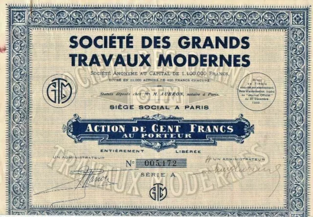 Ac65  -  Ste Des Grands Travaux Modernes