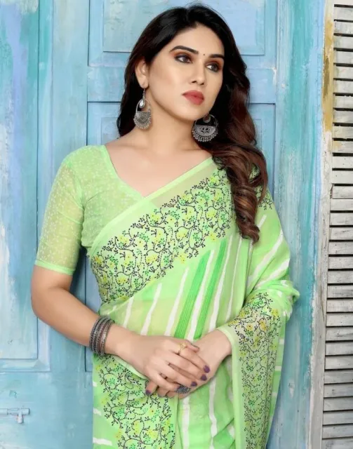 Saree Indian Sari Net Ethnic Wear Party Bollywood Designer Embroidery Wedding