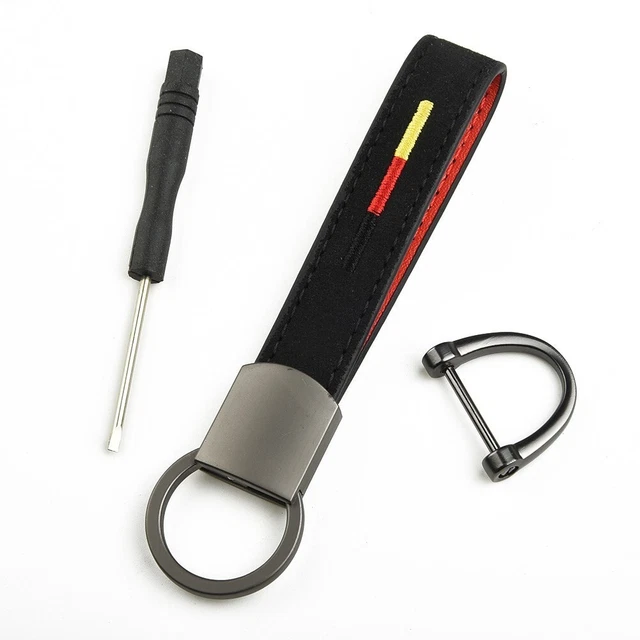 Metal Car Keychain Fob Holder Wear Resistant Soft Belt Key Ring Chain Durable