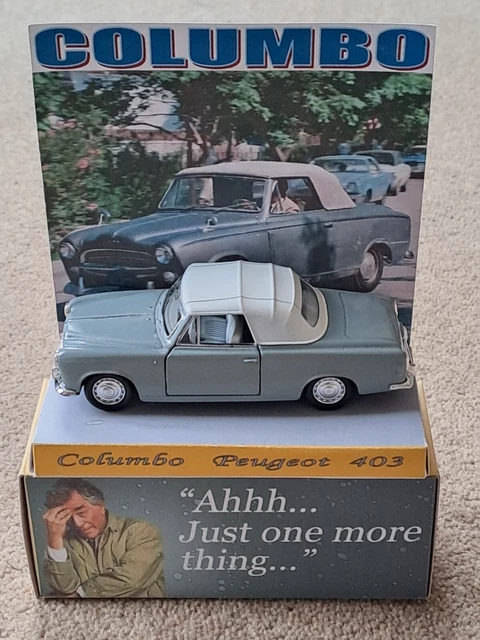 COLUMBO - WELLY Peugeot 403 - Code 3 model c/w free display plinth and ...