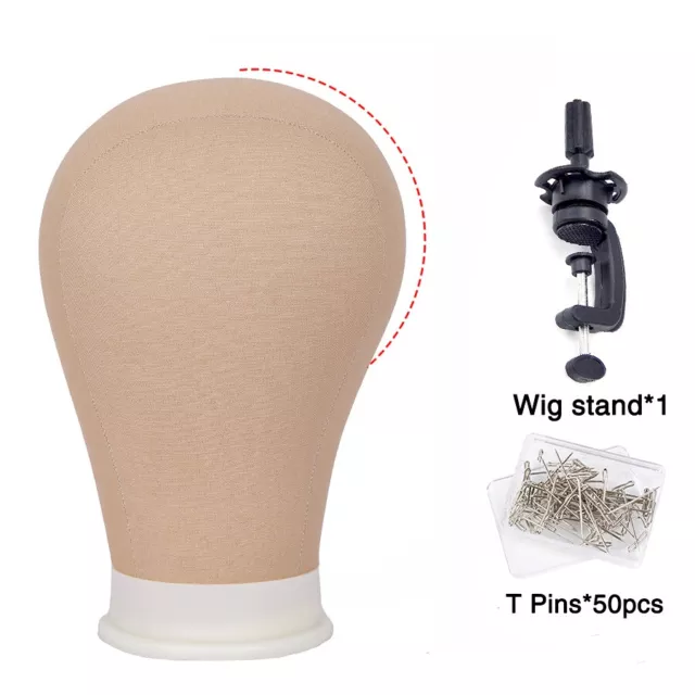 Canvas Block Mannequin Head for Wig Making Styling Hat Display Stand Holder