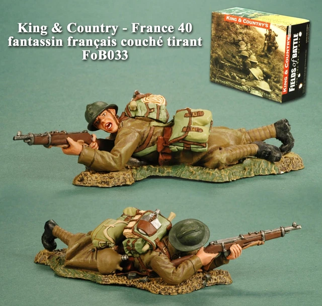 Figurine King & Country France 40 – Fantassin Français En Marche (FoB004) Avec Boîte !
