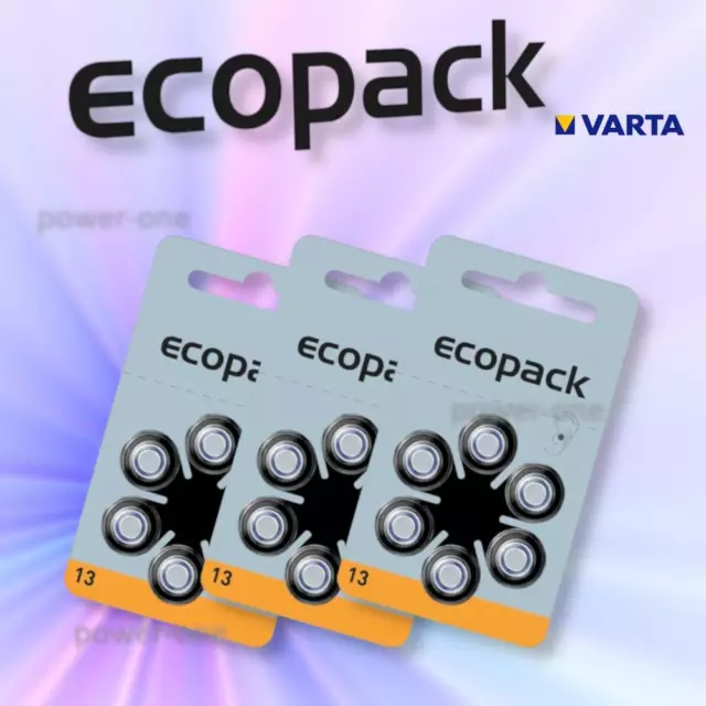 18 VARTA Hörgerätebatterie Ecopack Typ13 Hörgerät 7,9 x 5,4 mm