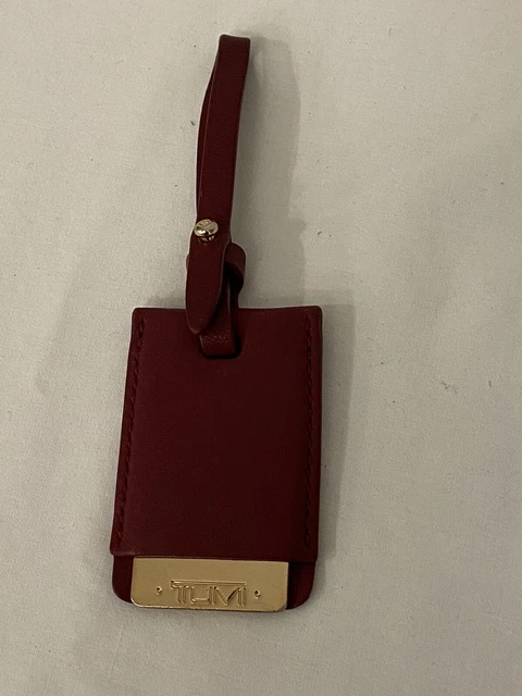 Tumi Red Leather Hang Tag Gold Tone Hardware