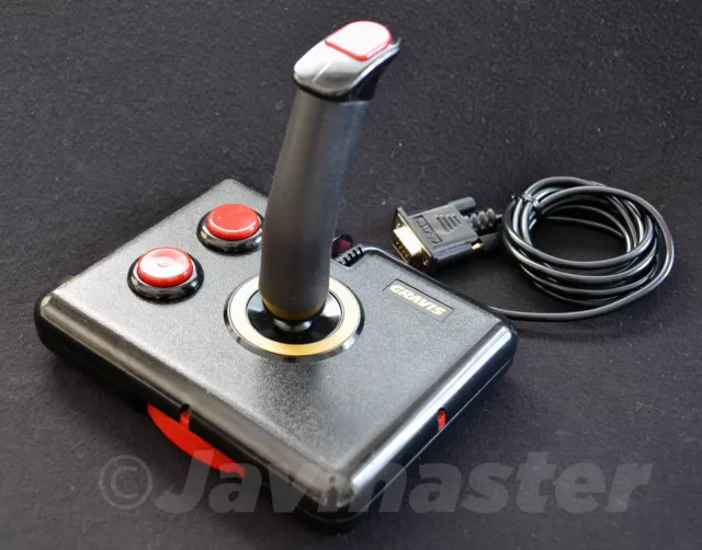 Pristine Advanced Gravis black and Red Joystick for Apple II, IIe, IIc