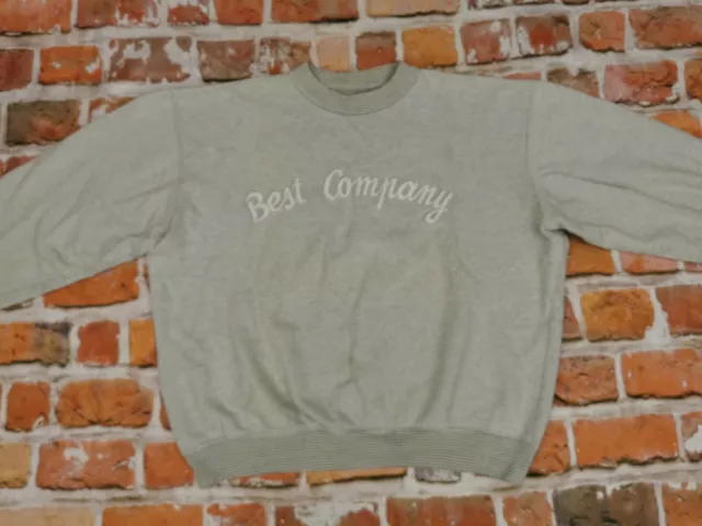 BEST COMPANY Vintage Pullover Grande Etichetta Grigio Casual Tg. : L Tip Top