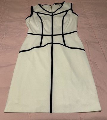 Antonio Melani Ivory Black Sheath Dress Womens Size 6 NWOT