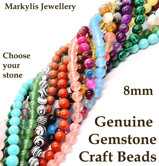 Natural Stone Beads 8mm Lapis Round Semi-Precious Gemstone Beads - 47-50 Beads Per 16'' Strand For Jewelry Making Aquamarine Beads - Foto 12