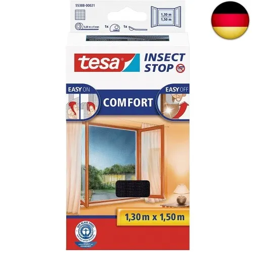 tesa Insect Stop COMFORT Fliegengitter für Fenster - Insektenschutz mit
