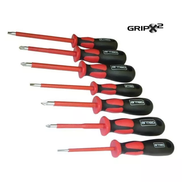 ARMEG GripX2 VDE Insulated 7 Piece Pozi (Pz) /Phillips (Ph)/Slot Screwdriver Set